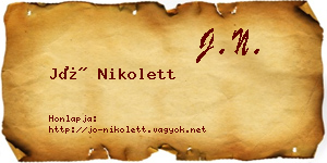Jó Nikolett névjegykártya