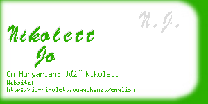 nikolett jo business card